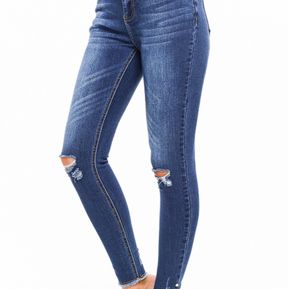 TINY DANCER❣️NEW Washed denim distressed jeans HOLIDAY SPECIALS - Picture 2 of 5